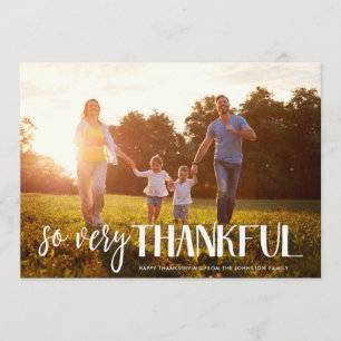 So Very Thankful   Photo Card   Custom Color
