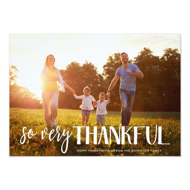 So Very Thankful | Photo Card | Custom Color