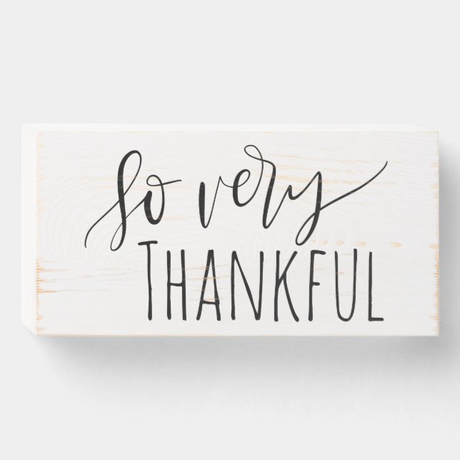 So Very Thankful Rae Dunn Inspired Farmhouse Wooden Box Sign (Front Horizontal)