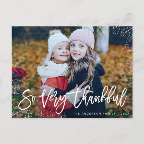 So very thankful  Thanksgiving holiday Postcard