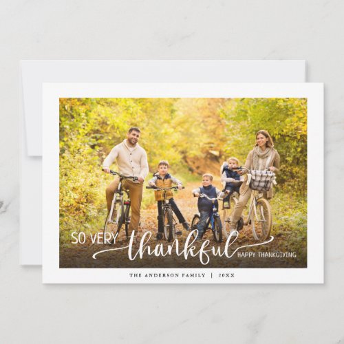 So Very Thankful Thanksgiving Photo Holiday Card