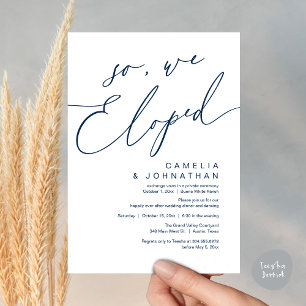 So, We Eloped Modern Romantic Wedding Dinner Party Invitation