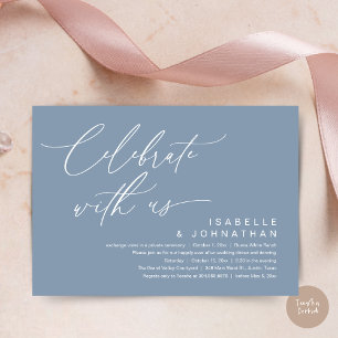 So, We Eloped, Romantic Wedding Dinner Party Invitation