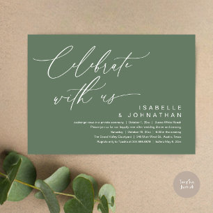 So, We Eloped, Romantic Wedding Dinner Party Invitation