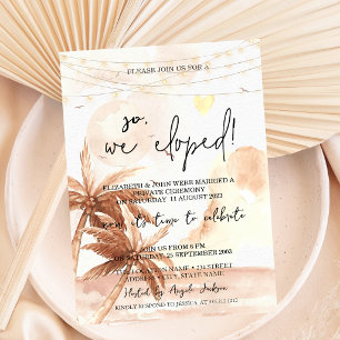 So We Eloped,Rustic Palms Wedding Elopement Invitation