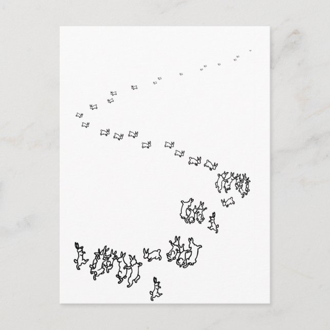 So We Go Dancing Rabbits Postcard (Front)