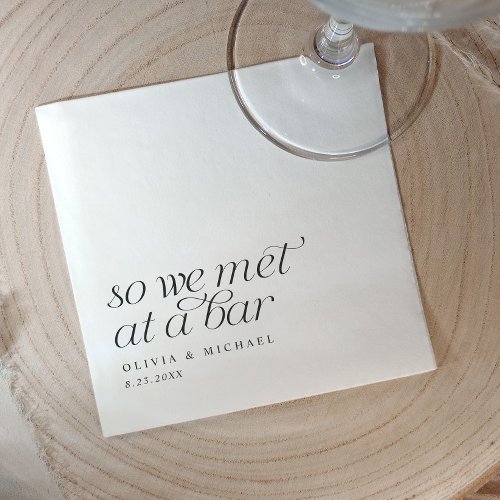 So We Met at a Bar Modern Simple Wedding