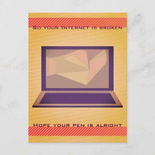 So your Internet is broken retro laptop computer Postcard