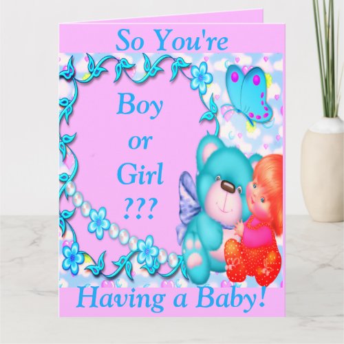 So Youre Having a Baby Boy or Girl Thank You Card