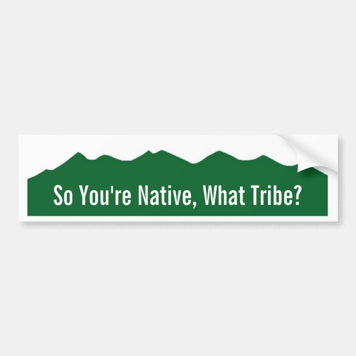 So You're Native, What Tribe? Bumper Stickers