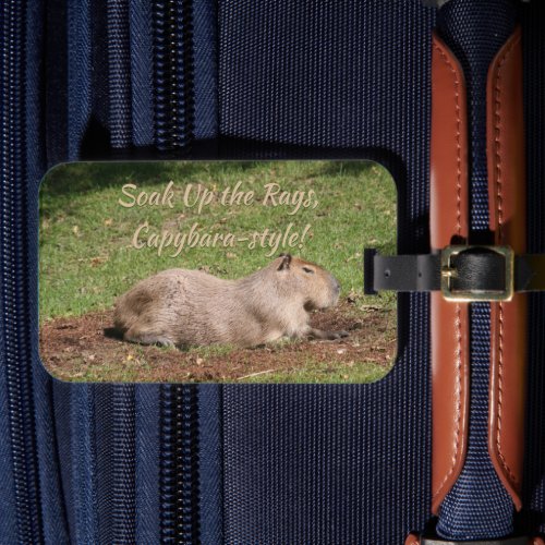 Soak Up the Rays Capybara_style Luggage Tag