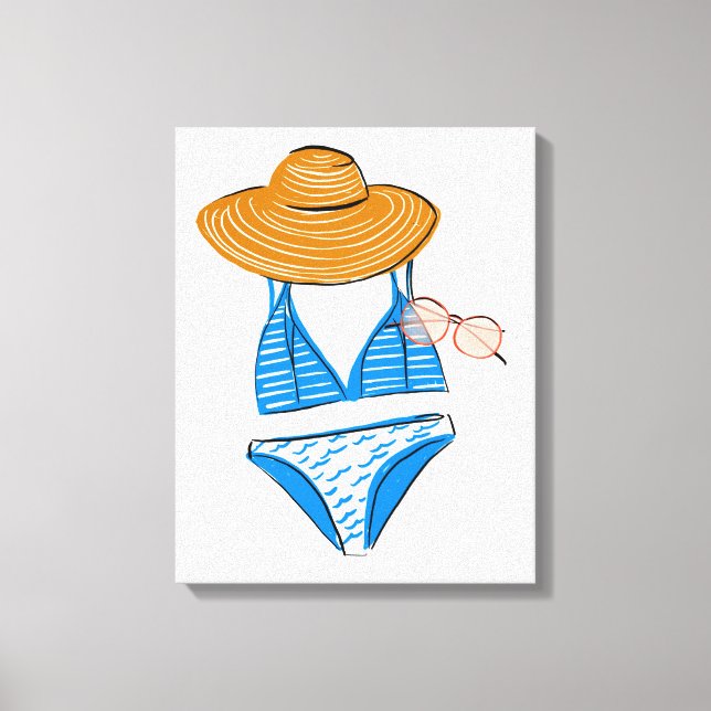 Soak up the Sun - Blue Swimsuit Canvas Print (Front)
