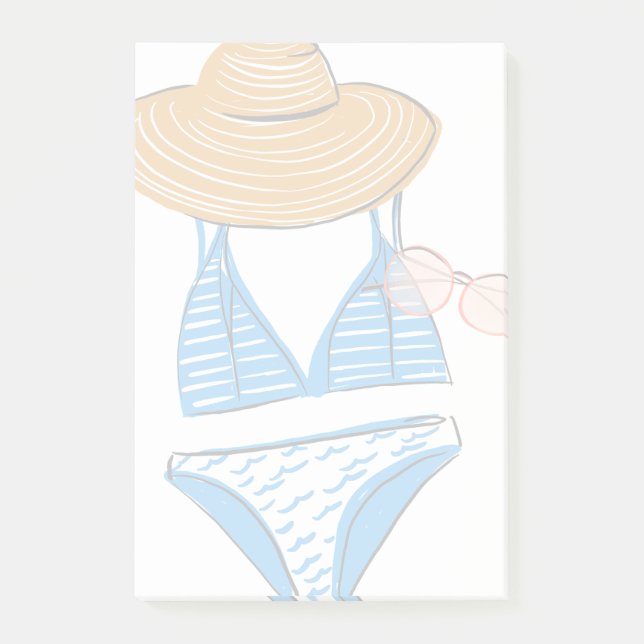Soak up the Sun - Blue Swimsuit Post-it Notes (Front)