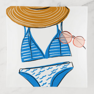 Soak up the Sun - Blue Swimsuit Trinket Tray