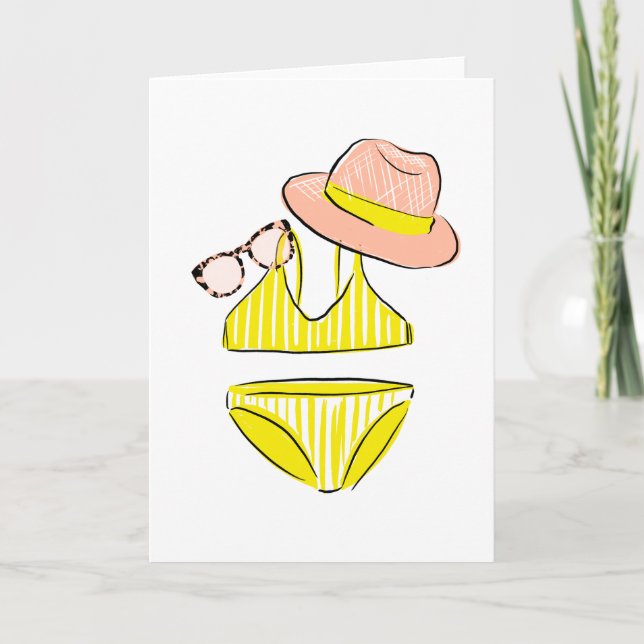 Soak up the Sun - Yellow Swimsuit Card (Front)