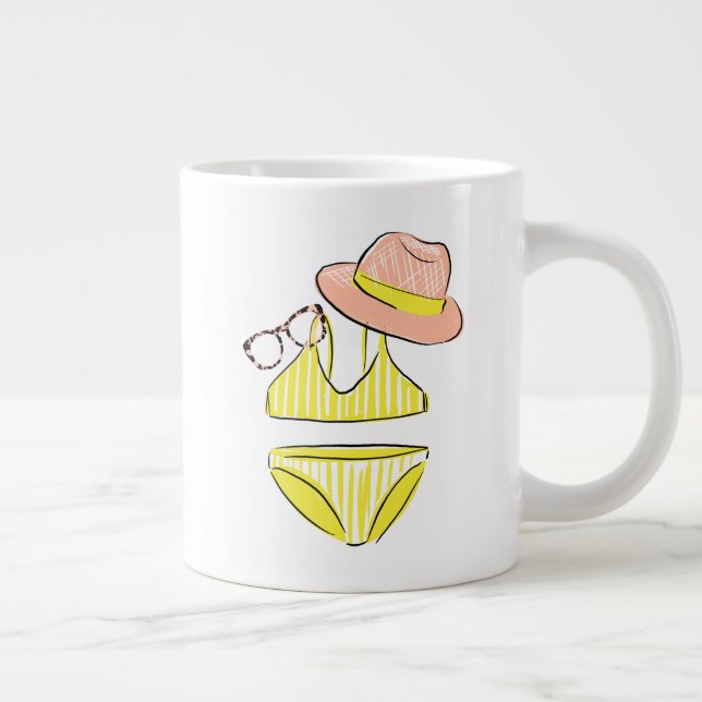Soak up the Sun - Yellow Swimsuit Giant Coffee Mug (Right)