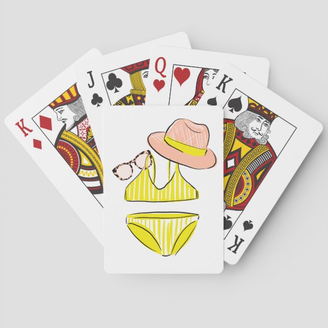 Soak up the Sun - Yellow Swimsuit Poker Cards (Back)