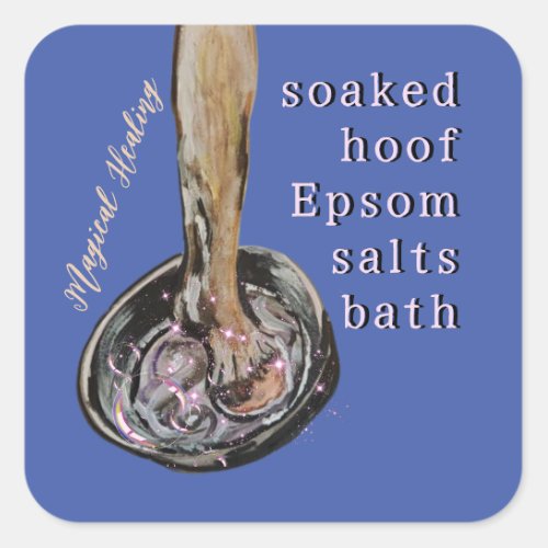 soaked hoof Epsom salts bath Square Sticker