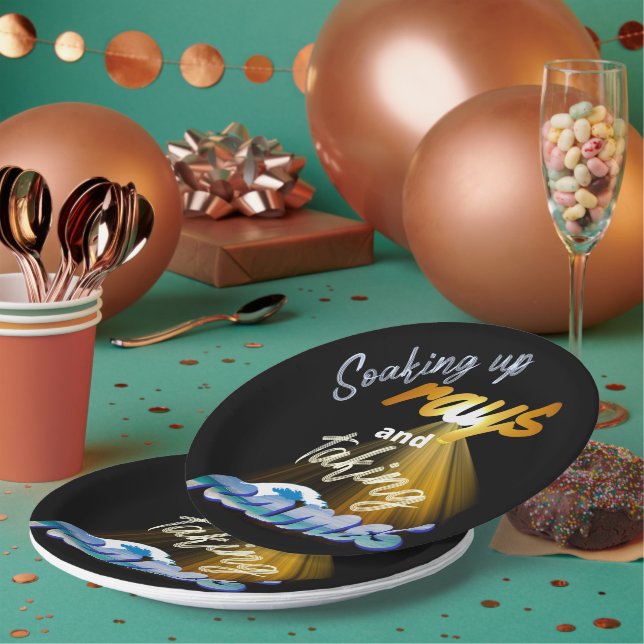 Soaking Up Rays and Taking Names Summertime Paper Plates (Multi)