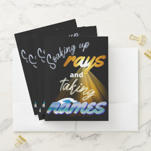 Soaking Up Rays and Taking Names Summertime Pocket Folder