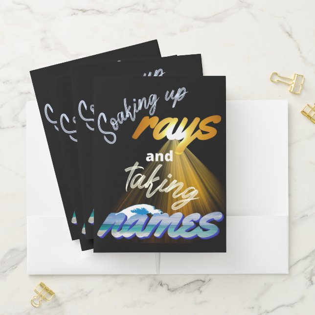 Soaking Up Rays and Taking Names Summertime Pocket Folder (In Situ)