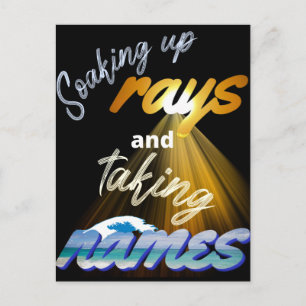 Soaking Up Rays and Taking Names Summertime Postcard