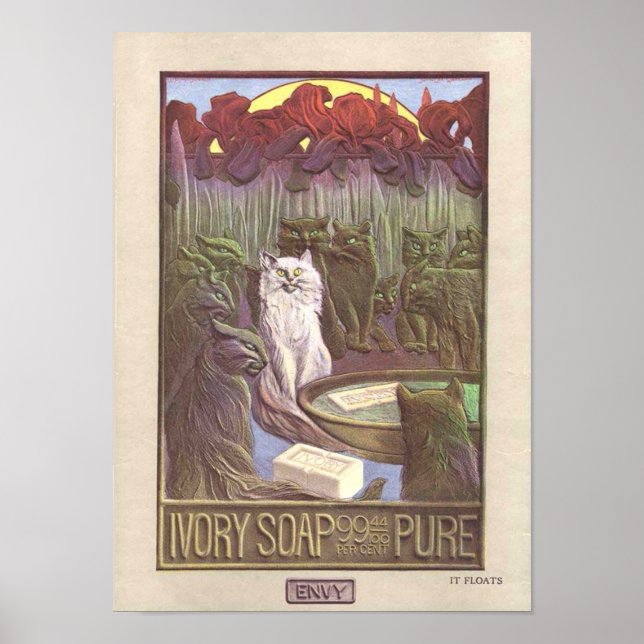 Soap Ad with 2 Cats Poster (Front)