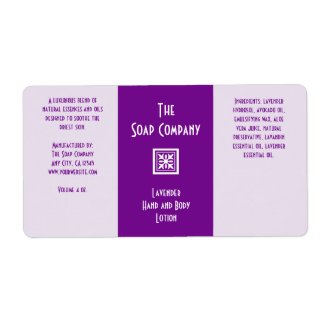 Soap and Bath Products Label - Lavender 