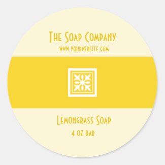 Soap and Bath Products Label - Lemongrass Yellow 