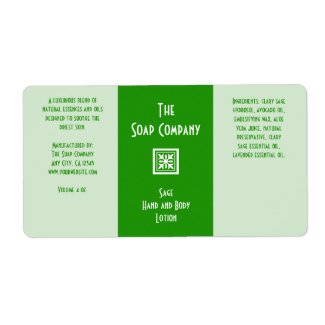 Soap and Bath Products Label - Sage Green 