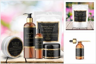 Soap and Cosmetics Packaging Labels - Black & Gold