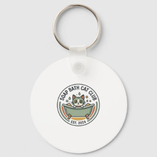 Soap Bath Cat POD Vector Art - Soap Bath Cat Club_ Keychain