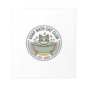Soap Bath Cat POD Vector Art - Soap Bath Cat Club_ Notepad