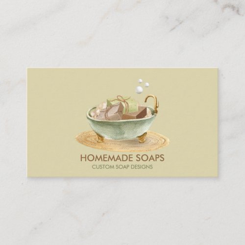 Soap Bath tub green bubble Business Card