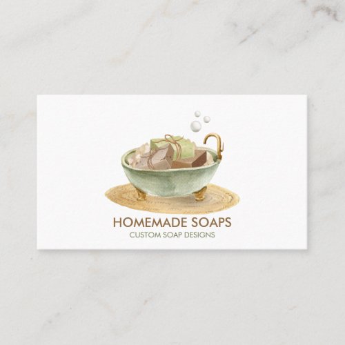 Soap Bathtub boho logo Business Card