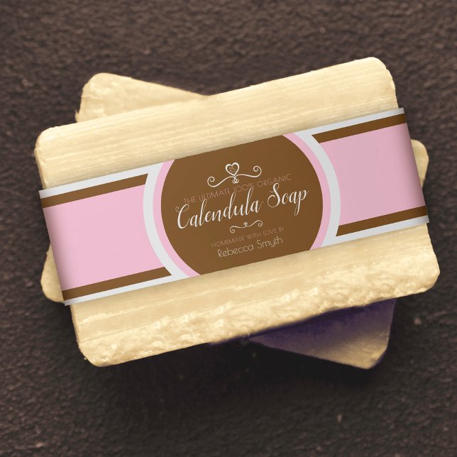 Soap beauty product info wrap label pink brown (Creator Uploaded)