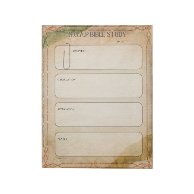 SOAP Bible Study Notepad (Rotated)