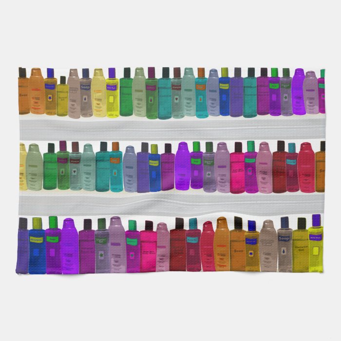 Soap Bottle Rainbow   for bathrooms, salons etc Towel
