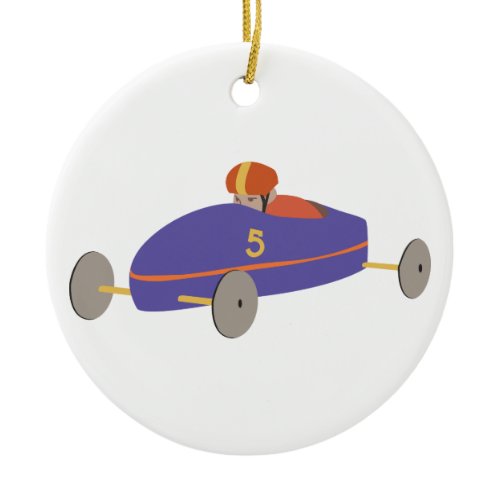 Soap Box Derby Ceramic Ornament
