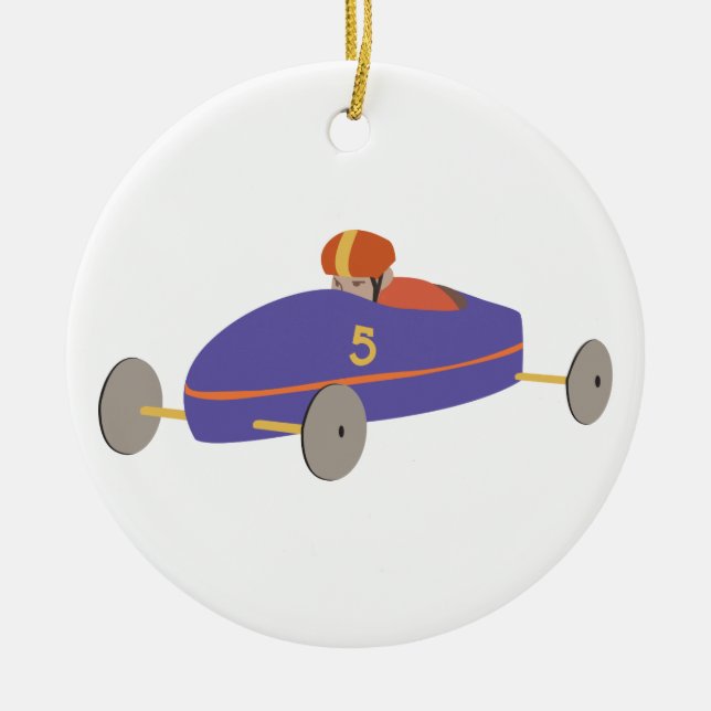 Soap Box Derby Ceramic Ornament (Front)