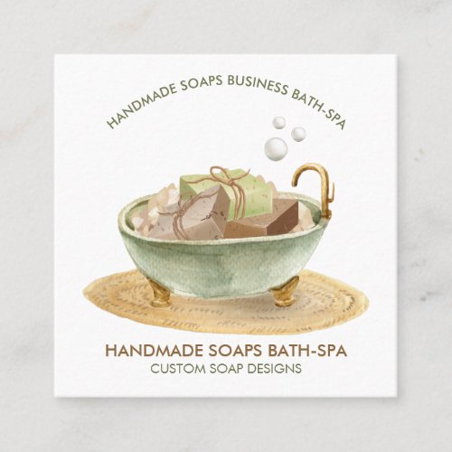 Soap Branding bath bomb tub spa Square Business Card
