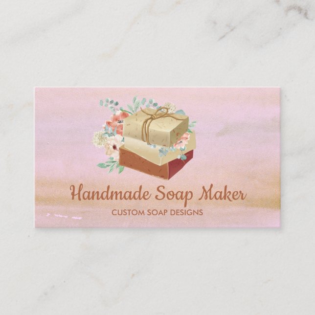 Soap branding Handmade BathTub Organic Cosmetic Business Card (Front)