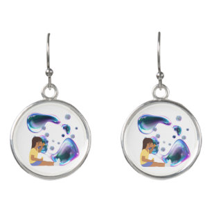 soap bubble earrings