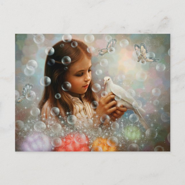 Soap Bubble Girl Postcard (Front)