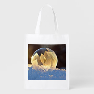 Soap Bubble on Snow Grocery Bag