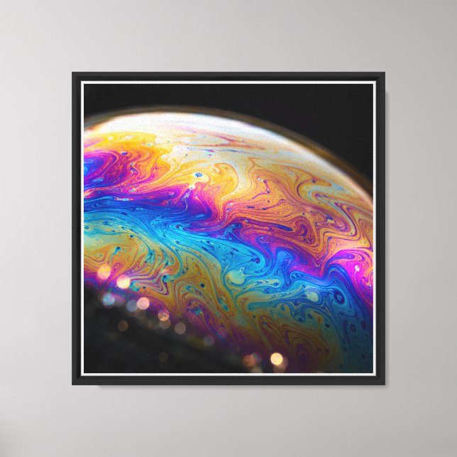 Soap Bubble Surface Macro Canvas Print (Front)