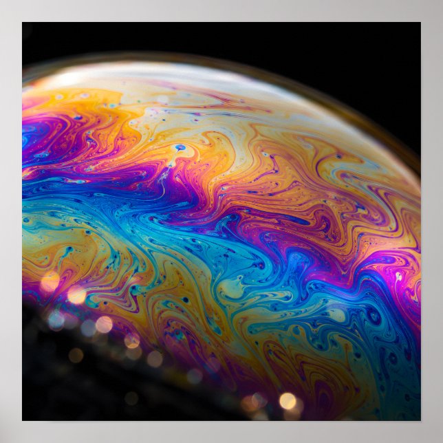 Soap Bubble Surface Macro Poster (Front)