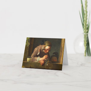 Soap Bubbles, 1733-1734 by Jean Simeon Chardin Letterpress Thank You Card