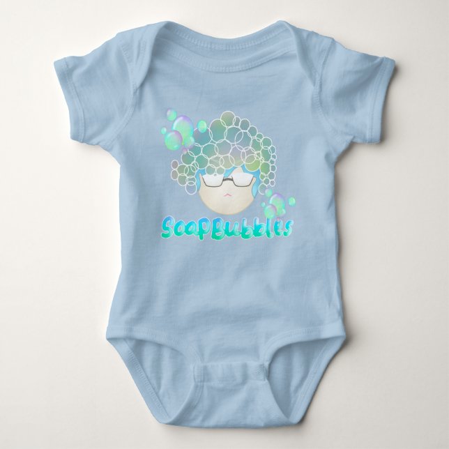 Soap Bubbles baby boy blue  Baby Bodysuit (Front)