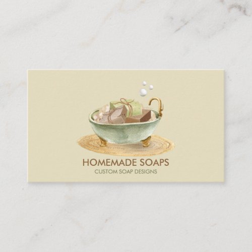 Soap bubbles Bathtub spa salon Business Card